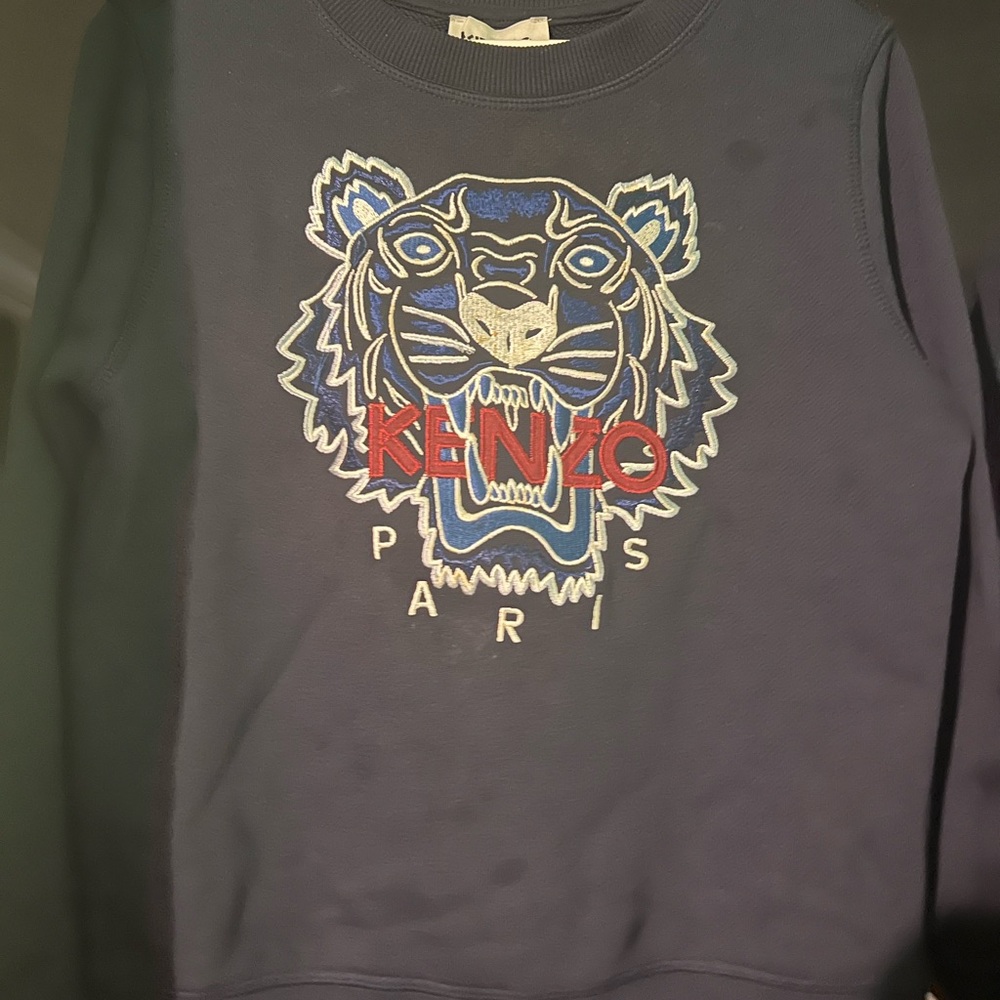 Kenzo Kids Navy Sweatshirt with Embroidered Design